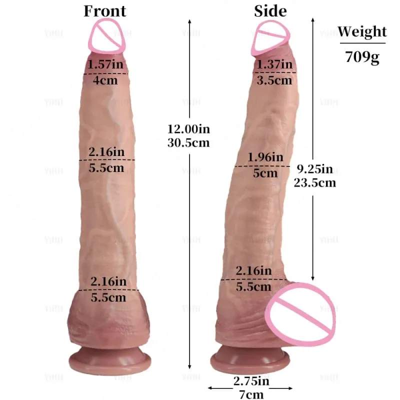 Consolador largo realista piel de carne suave Miembro grande doble silicona pene pequeño para mujer hombre juguetes sexuales anales ventosa masturbador