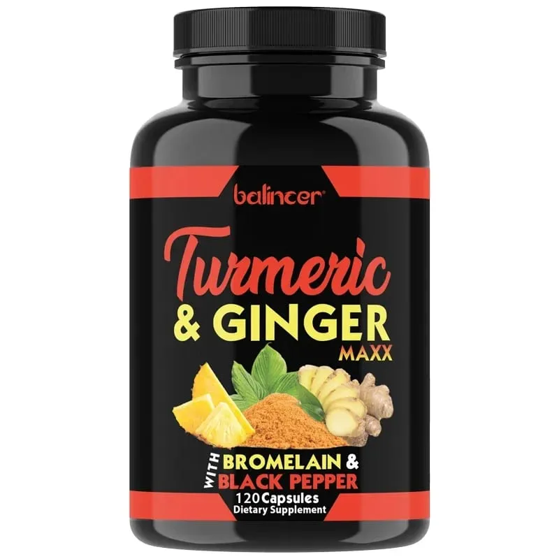 Organic Turmeric Curcumin Capsules with Ginger Support Joint Muscle Cardiovascular Cognitive Digestive & Immune Wellness — image 8