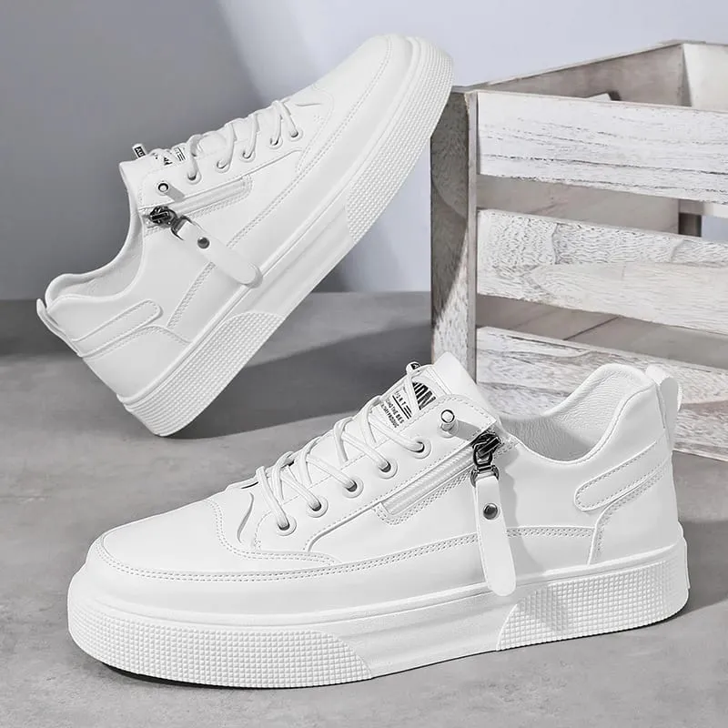 Men's Street Fashion Skateboard Shoes Versatile Sport Casual Sneakers Youth College Style White Shoes — image 6
