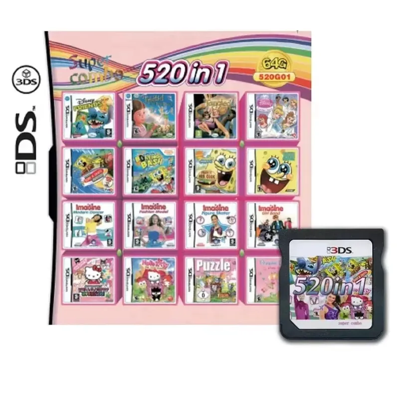 4300 500 520 482 In 1 NDS Multi Game Card Retro Game Cartridge With Box For DS Lite DSi 3DS Game Collection
