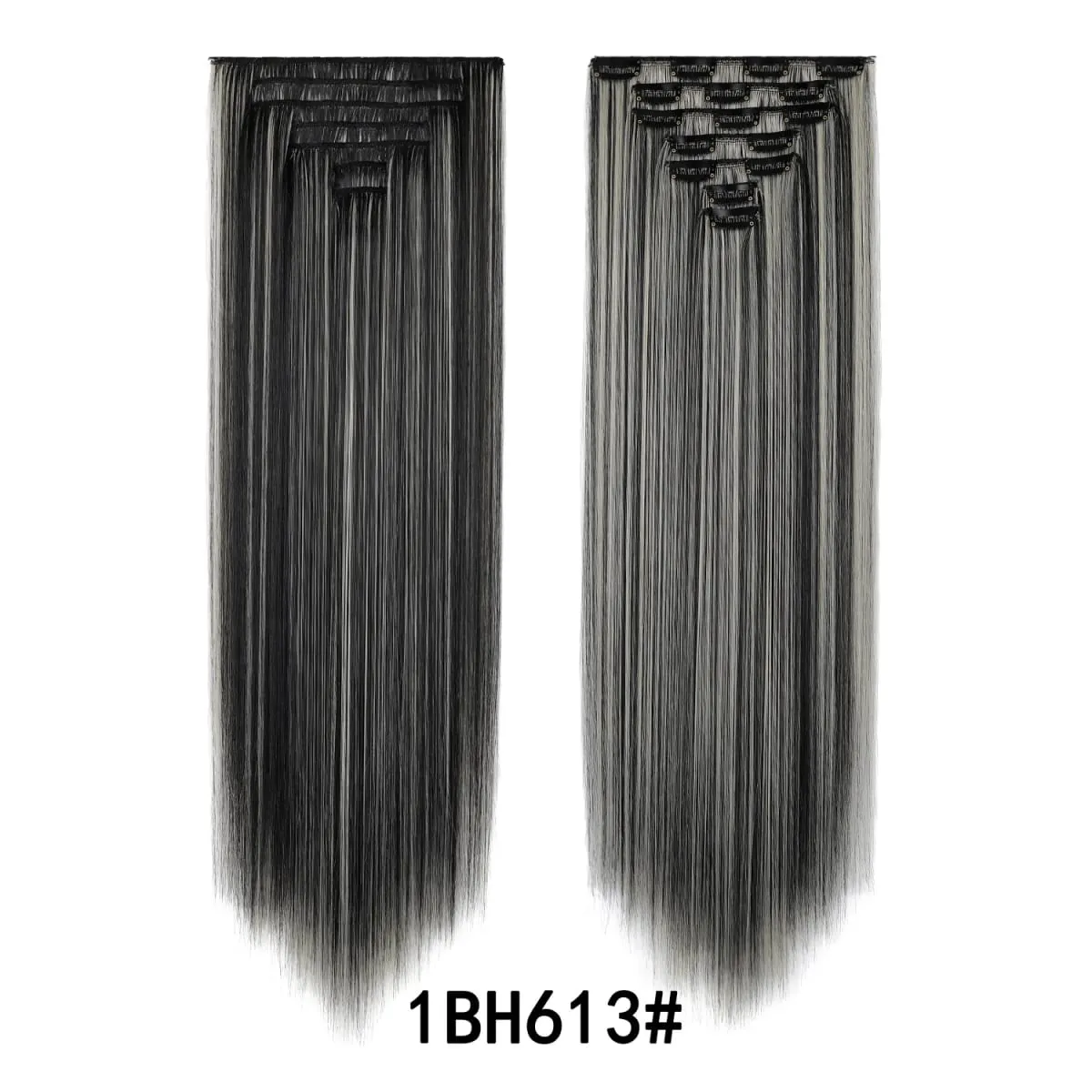 24 Inch Clip-in Hair Extensions 7 Pcs Long Straight Synthetic Hair Extensions Invisible Clip-ins Hairpieces for Women Daily — image 9
