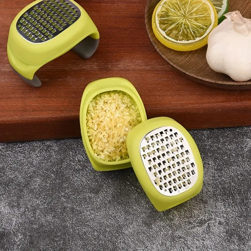 Stainless Steel 4-in-1 Manual Grater & Slicer - Lemon Cheese Garlic Ginger Zester Shredder Compact Kitchen Tool for Vegetables — image 2