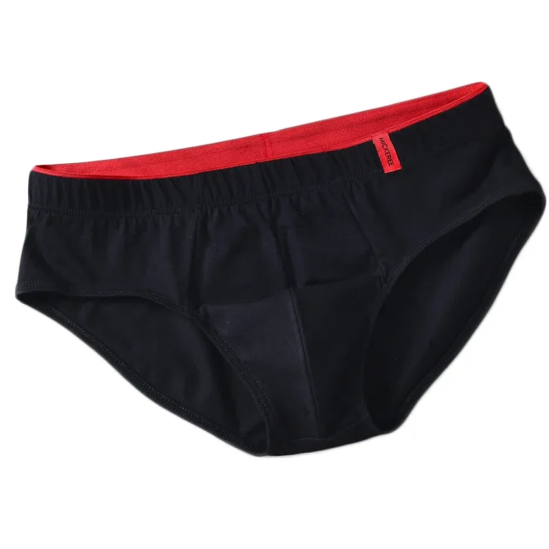 Men Briefs Solid Color Cotton Youth Briefs Waist Comfortable Sexy Explosion Trend Breathable Underwear Sissy Panties — image 4