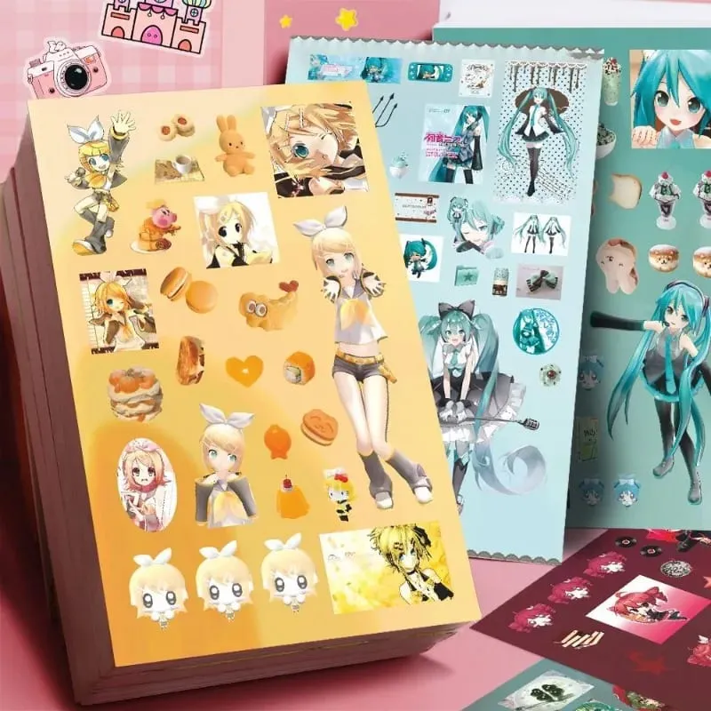 Hatsune Miku -Project DIVA- Sticker Hatsune Miku Kagamine Rin/Len Anime Peripheral Journal Material Sticker 8 Sheets New Gifts — image 1
