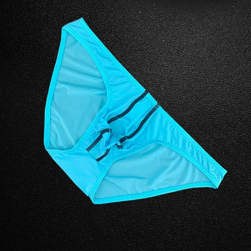 Herrbyxor Ice Silk Ultra Tunna Underkläder Sexiga U Bulge Pouch Man Trosor Elastisk Komfort Snabbtorkande Trosor Kalsonger — image 4