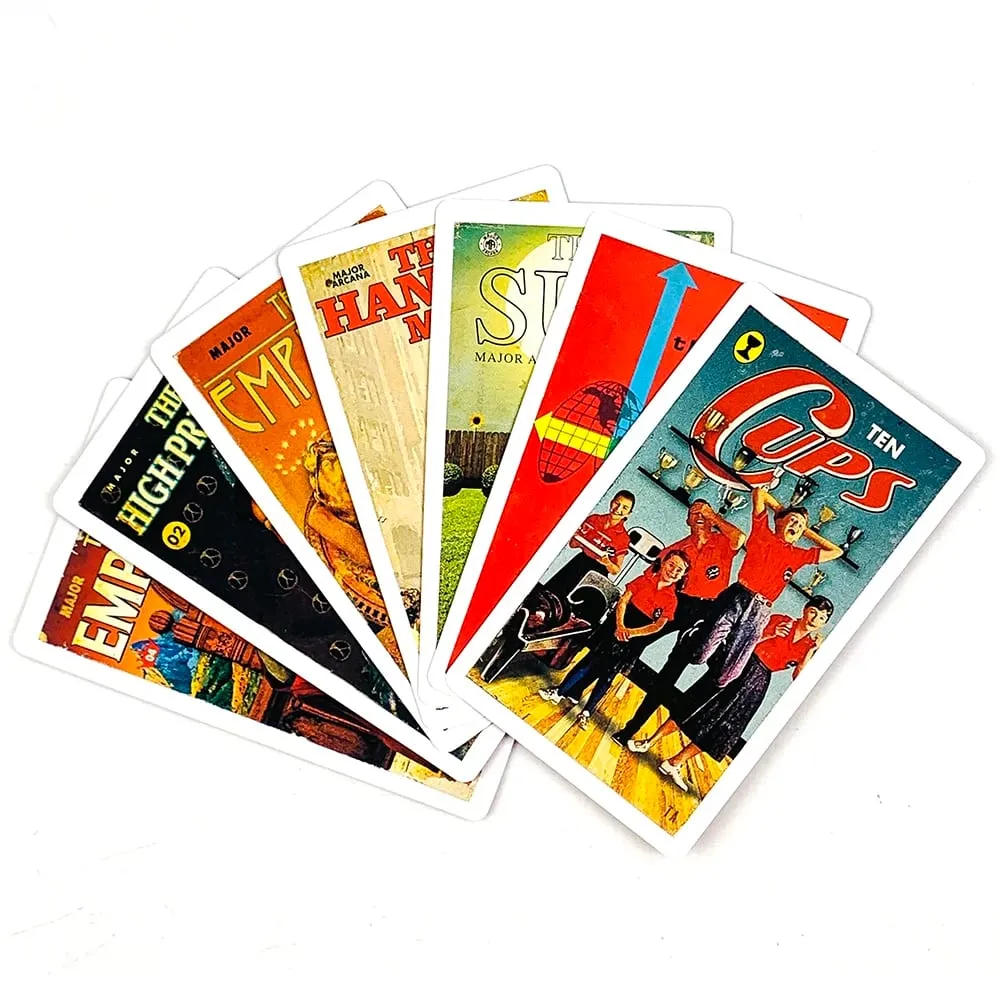 12×7cm The Pulp Tarot Cards 78 Cards Magazines Themed Tarot Card Deck With Guide Book For Beginners Divination & Party Games — image 4