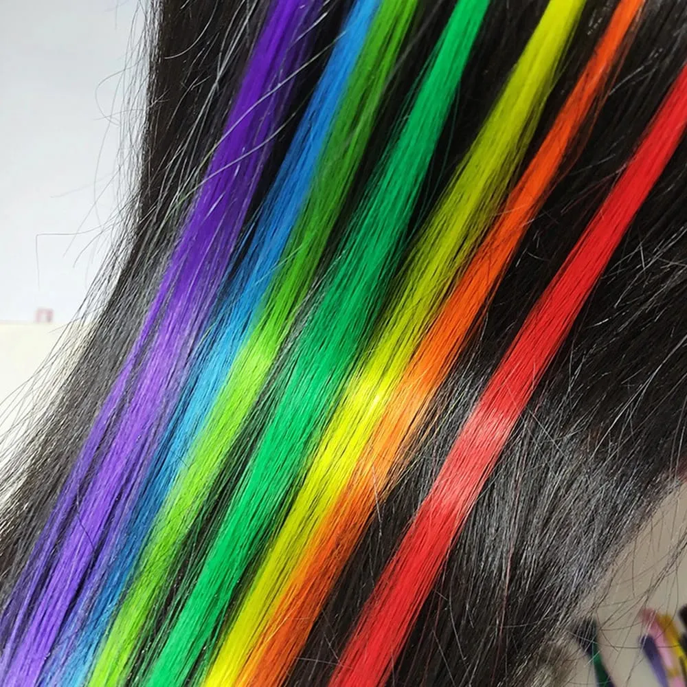 Estensioni per capelli sintetici colorati con punta I, capelli lisci, 16 pollici, per donne, ad alta temperatura, 10 fili/confezione di colori — image 5