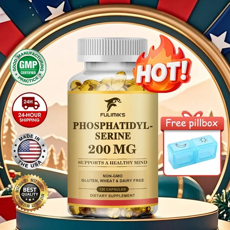 Premium Phosphatidyl Serine Capsules Support Memory Cognitive Concentration Reduces Stress Hormones & Fatigue Sharp Focus — image 1
