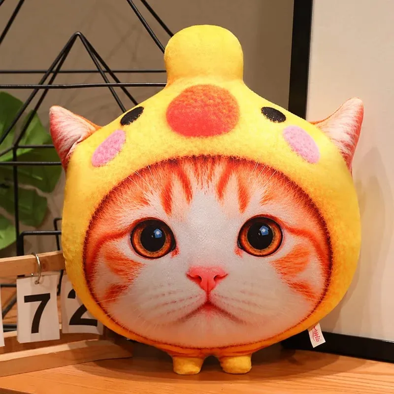 New 40cm Lifelike Animal Cat Plush Pillow 3D Printing Simulation Cat Plush Toy Stuffed Decor Gift Birthday Gifts Room Decoration