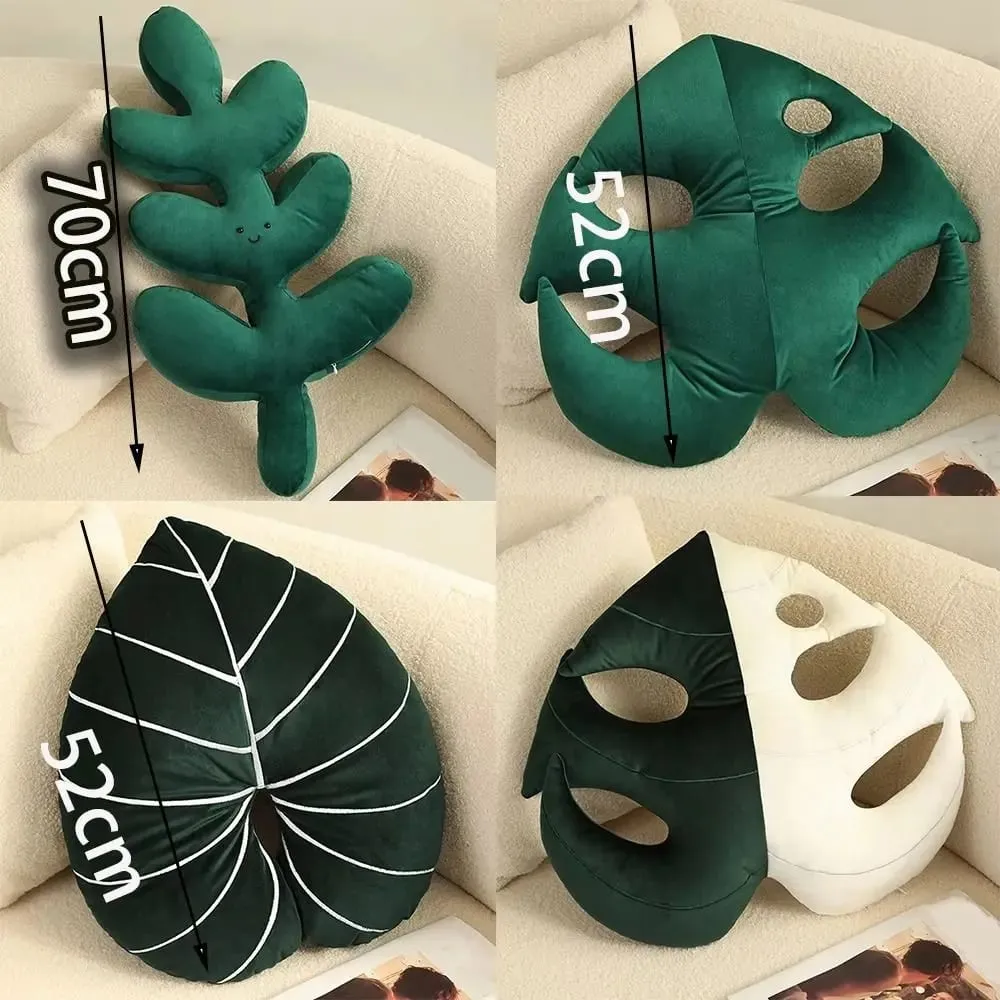 New Cartoon Creative Leaf Plush Toys Back Cushion Doll Green Plant Leaf Adult Pillow Cushion Home Indoor Decor Seat Pad — image 6