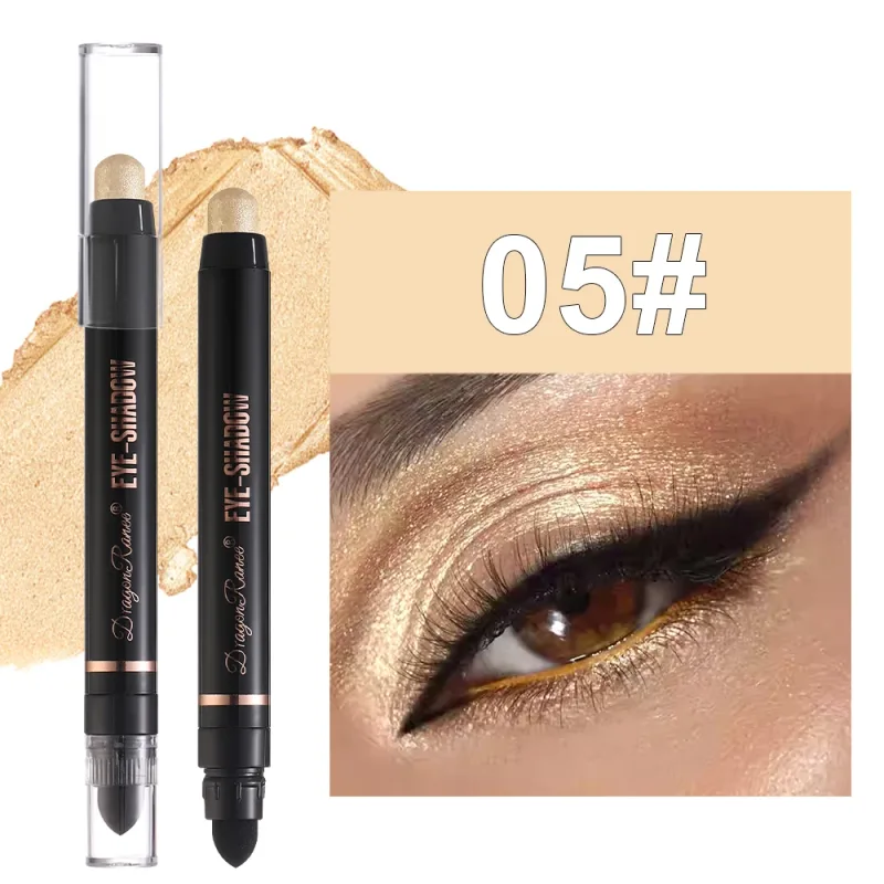 Double Head Pearlescent Eyeshadow Pencil Waterproof Glitter Metallic Blue Green Eye Shadow Makeup Pigment White Eyes Highlighter — image 14