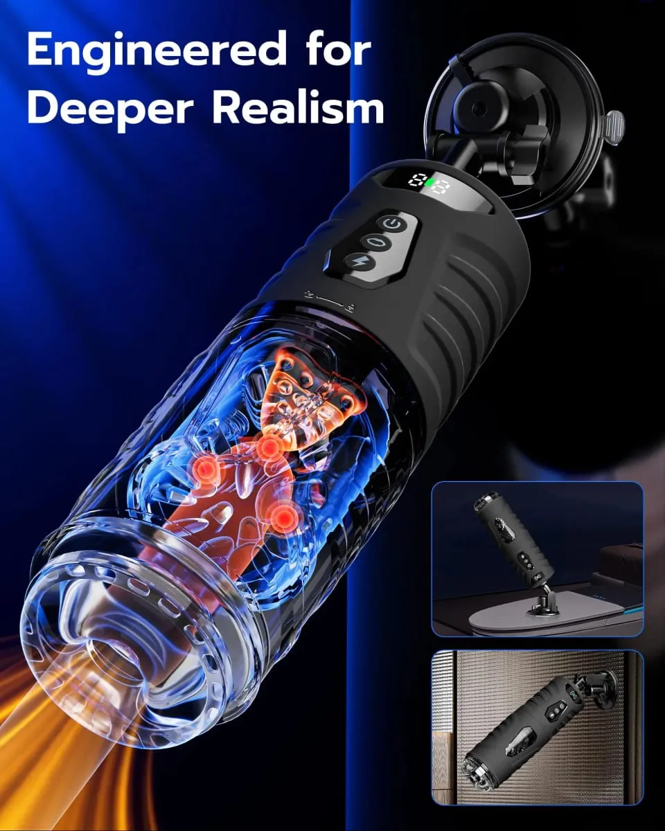 AI Sync Automatic Male Masturbator Thrusting Rotation Sucking Licking Blowjob Penis Pump Pocket Pussy Sex Toys for Men