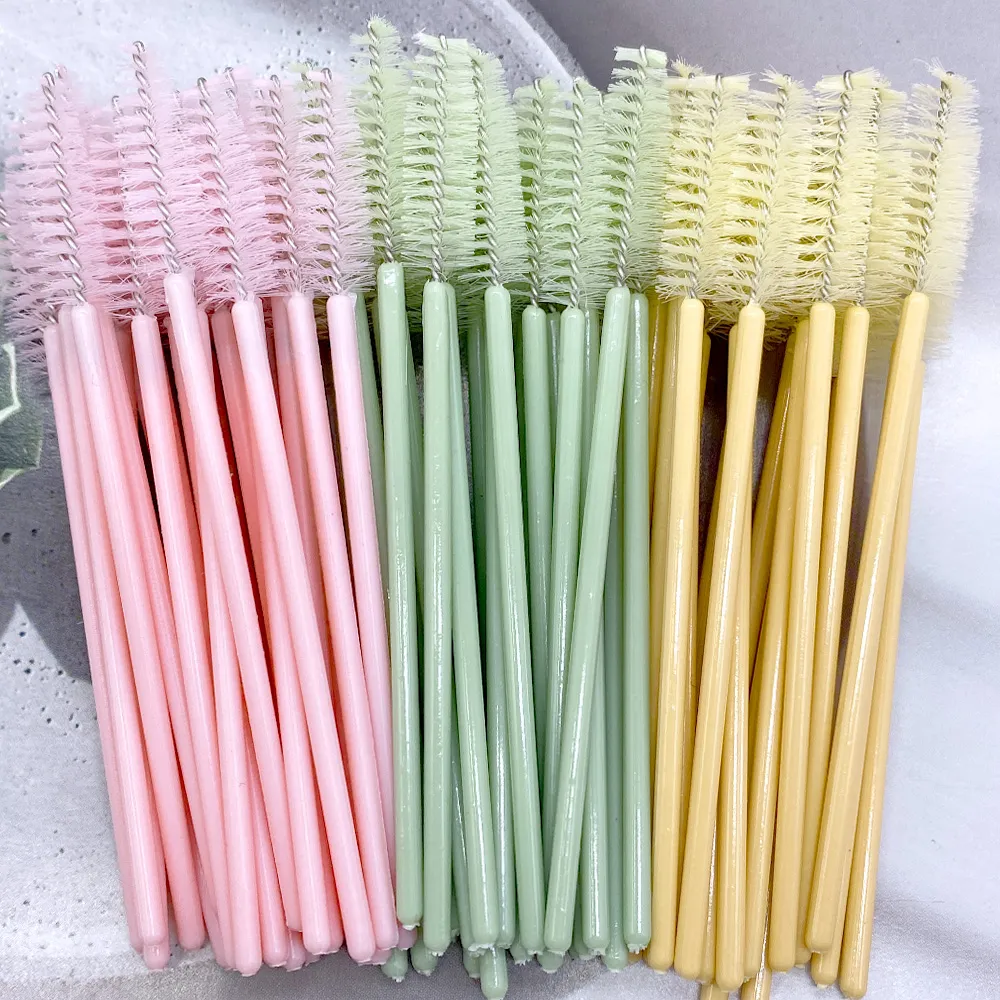 Zanse 50/500 قطعة فرش رموش الحواجب رمش Spoolies عصي الماسكارا قضيب لتمديد رمش ماكياج أداة — image 6