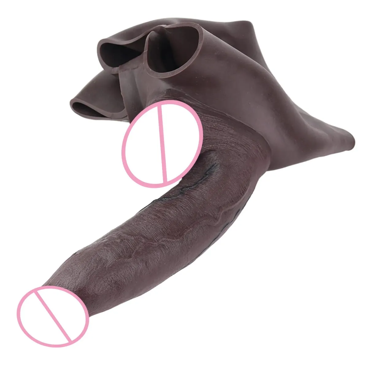 Silicone Strap-On Black Penis Sleeve Condom Sex Toy For Men Dick Enlargement Adult Realistic Hollow Dildo Pants Cock Cover — image 6