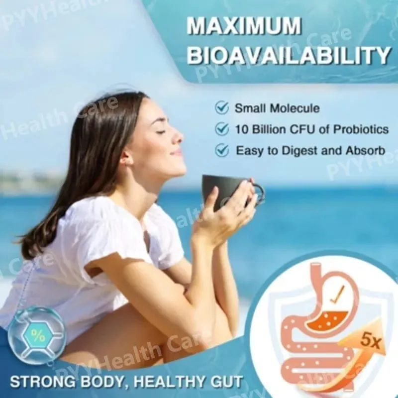Marine Collagen Peptides Powder - Type I III Collagen with Probiotics Vitamin C & Hyaluronic- Unflavored - 12.35oz/35 Servings — image 4