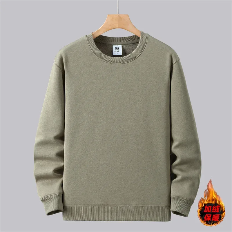 Large Size Men's Sweatshirt Crewneck Pullover Male Extra Big Plus 7XL 10XL 12XL Autumn Winter Fleece Lined Casual Clothing Loose — image 8