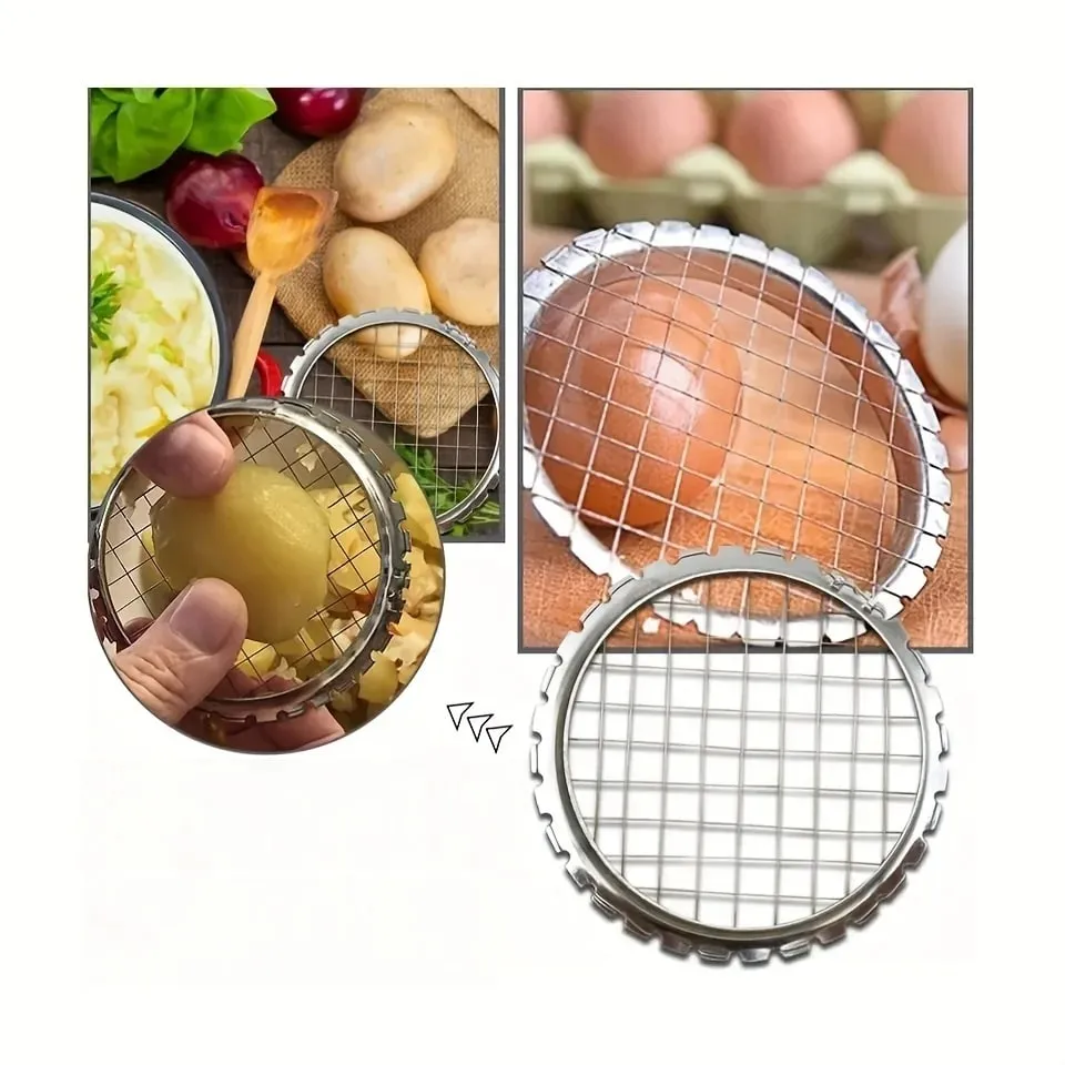 1pc Round Grid Cutter Slicer - Ideal for Eggs Mushrooms & Vegetables Must-Have Kitchen Chopping Device — image 2