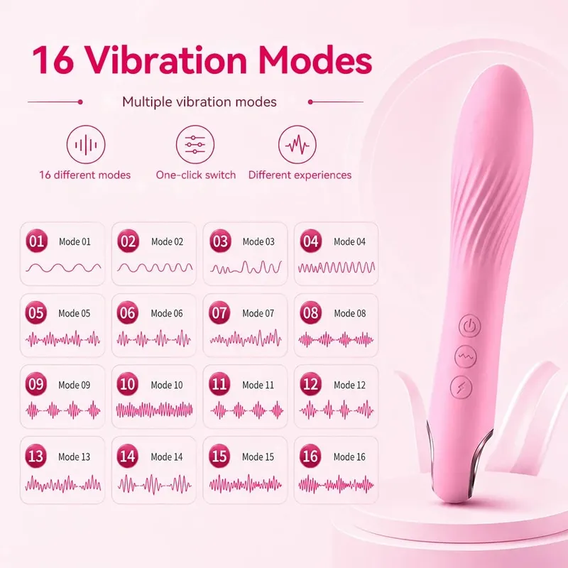 16 Mga Mode ng Electric Pulse Vibrator para sa Babae G Spot Clit Stimulator Vaginal Massage Vibrating Dildo Tahimik na Sex Adult Toy — image 3