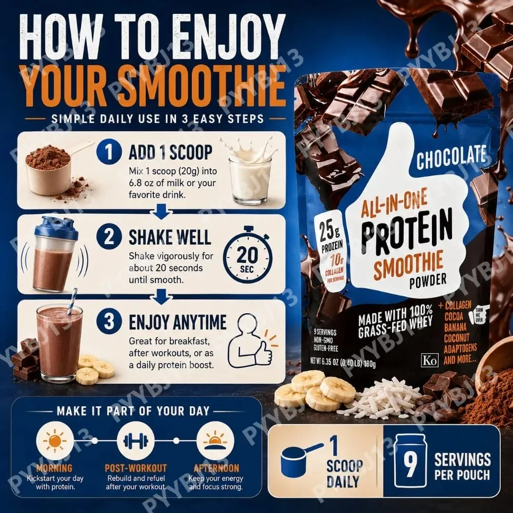 All-in-One Protein Powder Cookies Cream Protein Supplement Powder 25g Protein 10g Collagen Grass-Fed Whey For Men & Women 180g — image 7