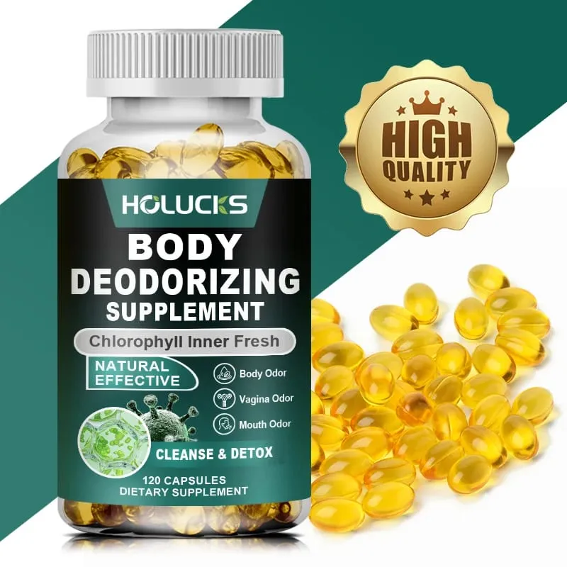 Chlorophyll Capsules Supplement Body Deodorizing Deos & Cleanse Digestion Support for Gut & Skin Health — image 1
