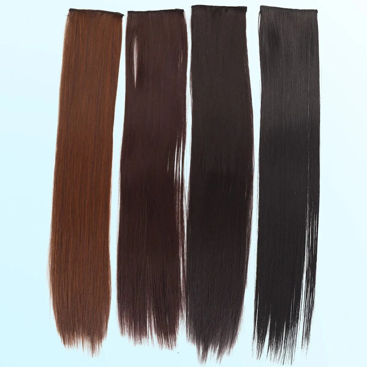 1 cái tổng hợp 16 “20"24" kẹp tóc Bộ tóc giả nữ nhẹ hàng đầu thay thế mái tóc dài thẳng