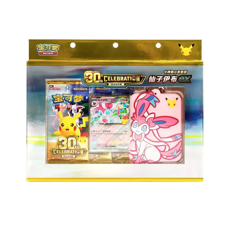 100% Original Pokemon 30th Anniversary Celebration Simplified Chinese Luxury Card Display Set PTCG Swap Card Game Gift Box Toys