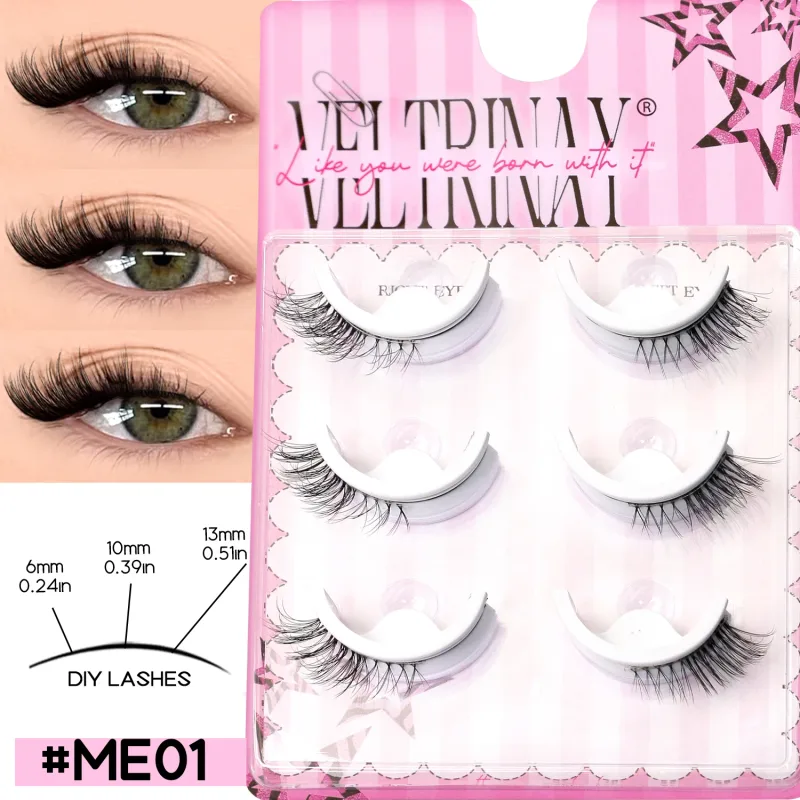 NO Glue Strips Lashes Natural Half Lashes Clear Band Short False Eyelashes Replaceable Eyelash Strips Eye Makeup — image 13