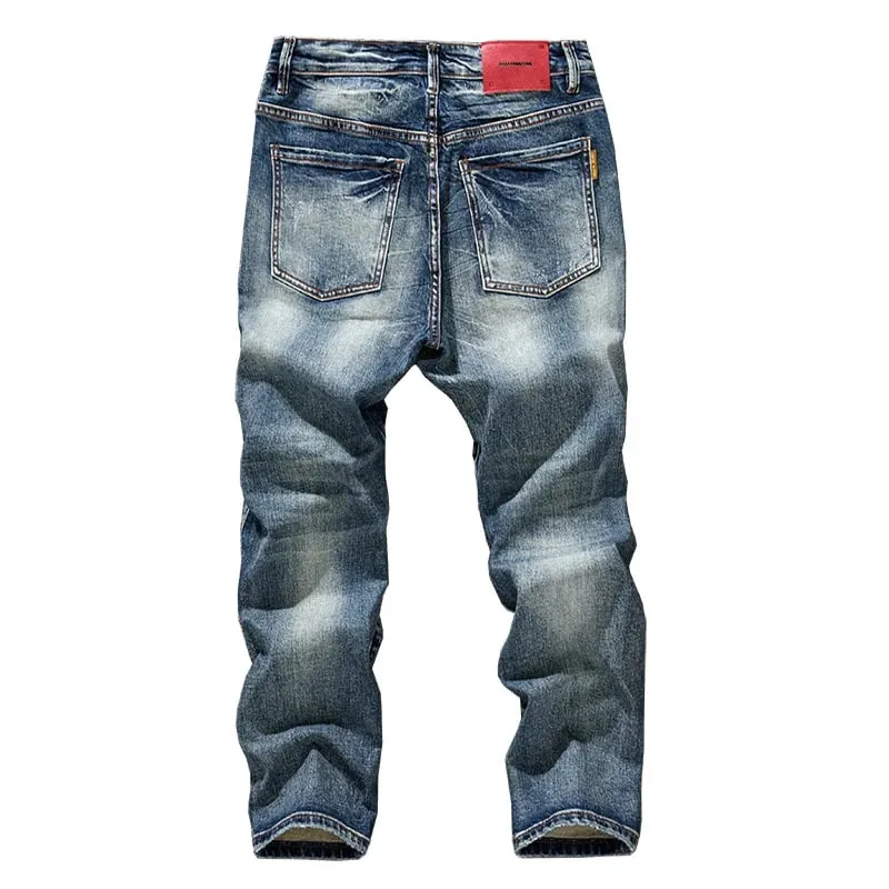 Spring/Summer Retro Trendy Brand American Jeans Men's Versatile Harlan Slimming Heavy Weight High Street Trendy Denim Pants — image 5