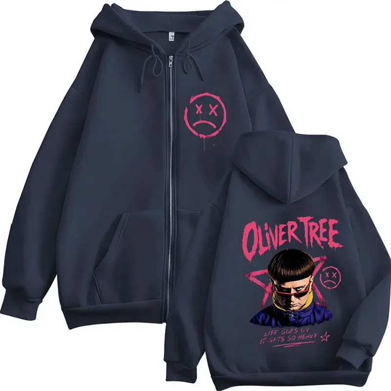 Rest in Peace Oliver Tree Zipper Hoodies Tribute Life Goes on 1993-2026 Memorial Men's Fashion Hip Hop Zip Up Hooded Sweatshirts