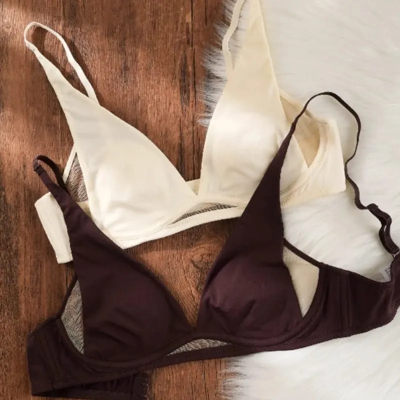 Sexy Deep V Rabbit Ear Bra Wireless Invisible Summer Bra for Women Thin Breathable Comfort Bralette Small Chest No Underwire — image 5
