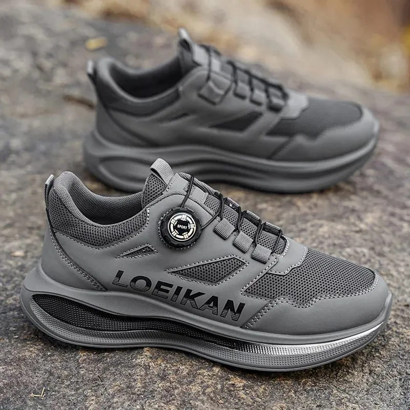 Men's Rotating Button Running Shoes Breathable Mesh Quick Lacing Athletic Sneakers — image 6