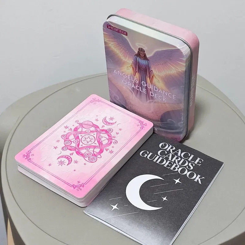 Angels Guidance Oracle Deck - 44 Cards with Guidebook Inspirational Divination Cards in Tin Box for Spiritual Growth