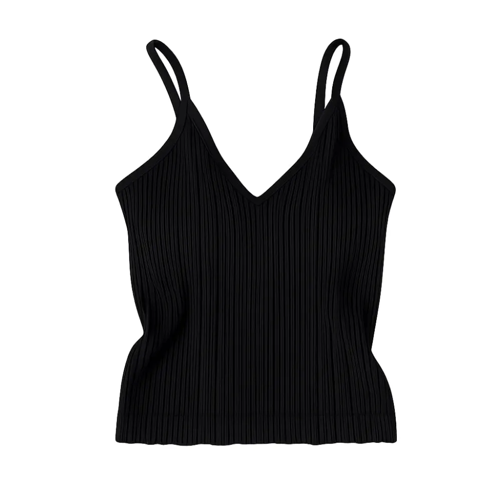 New V-neck Camisole Top Sleeveless Inside Wear Halter Undershirt One-piece Cup French Style Lingerie Summer
