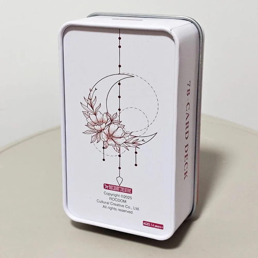 Rose Rider Tarot Deck in Tin Box - 78 Classic Vintage Pink Tarot Cards 11*6.2cm with Guidebook Aesthetic Rose Pink — image 5