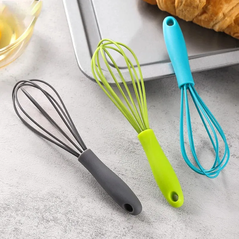 6-inch Mini Children's Silicone Egg Beater Household Manual Cream Egg Mixer Kitchen Baking Tool — image 2