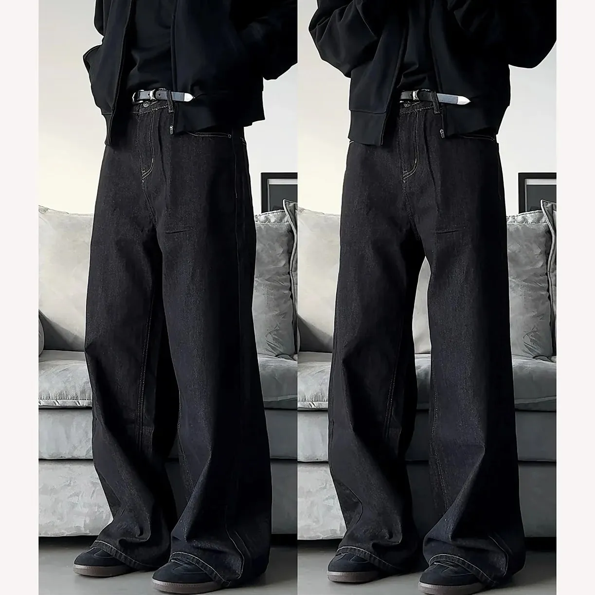 American Washed Retro Classic Straight Loose Autumn And Winter Men's And Women's Jeans — image 2