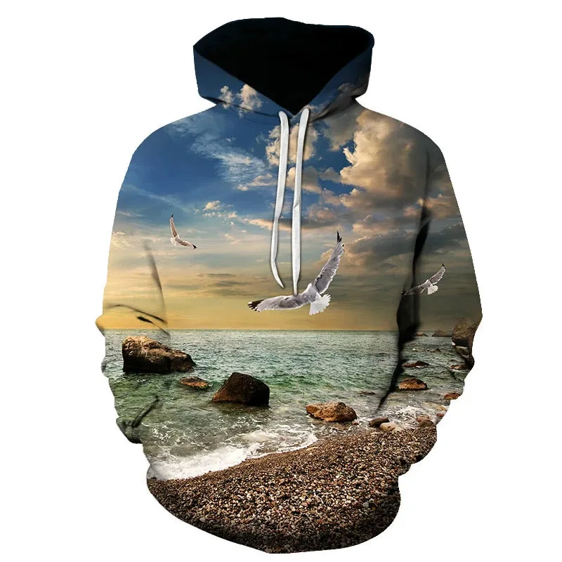Hawaiian Four Seasons Fun 3D Printed Casual Hoodie Men's Cool Sunshine Beach Street Hoodie Full Style Trendy Style Tops