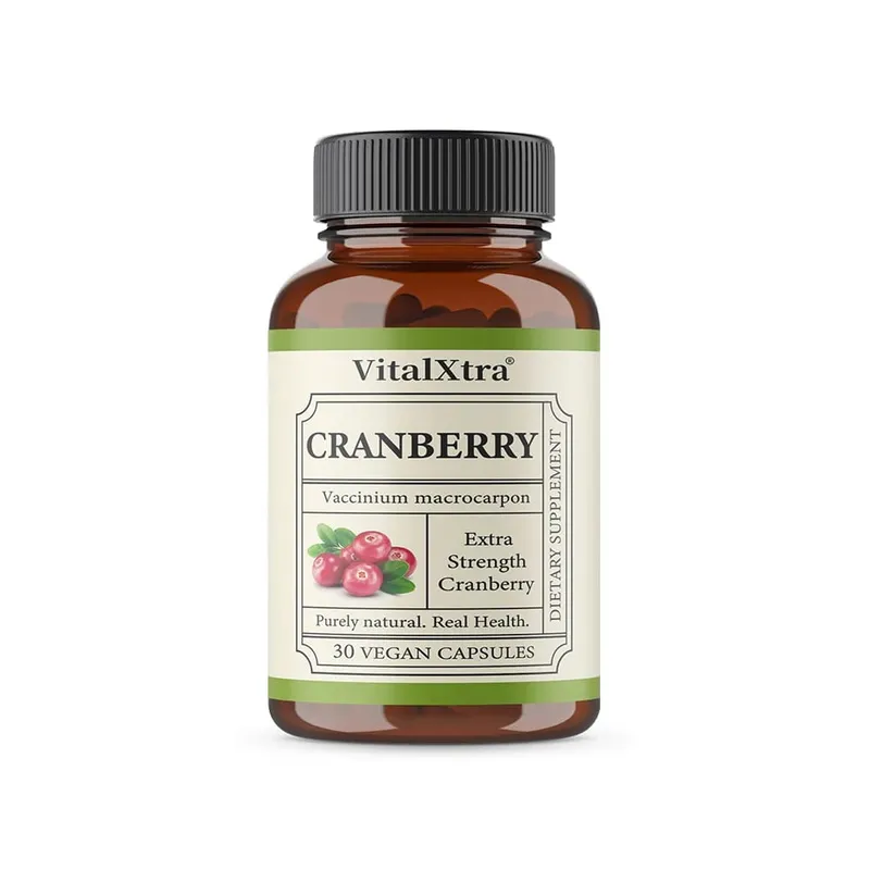 Extra Strength Cranberry Capsules - 12 500 Mg Fresh Cranberries Per Capsule Optimizes Urinary Tract Health - Vegan