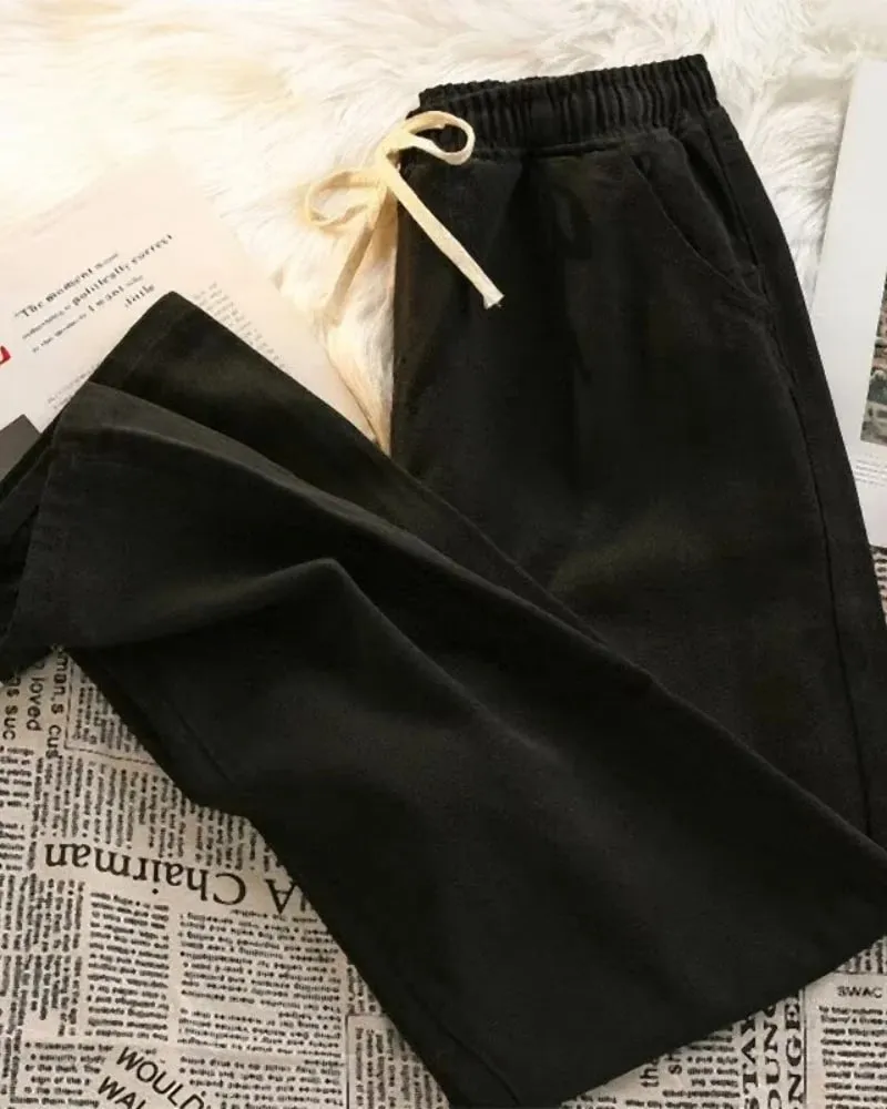 Heren winter losse jeans, elastische taille, wijde pijpen, Y2K denimbroek, rechte pijpen, comfortabel merk herenjeans