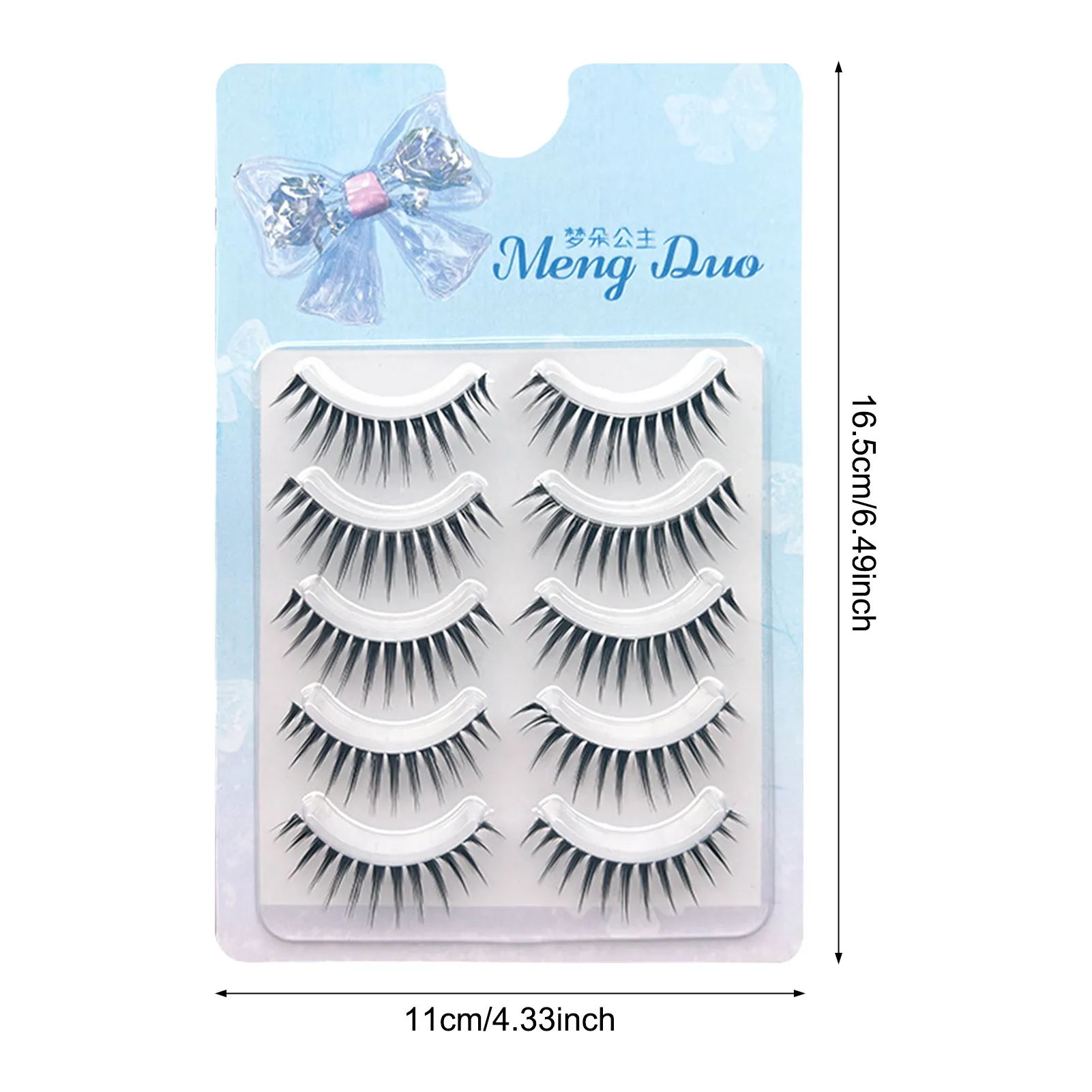 5pair Korean Style Manga False Eyelashes Natural Spiky Wispy Thick Eyelash Extension For Beauty Eye Cosplay Diy Makeup Tools