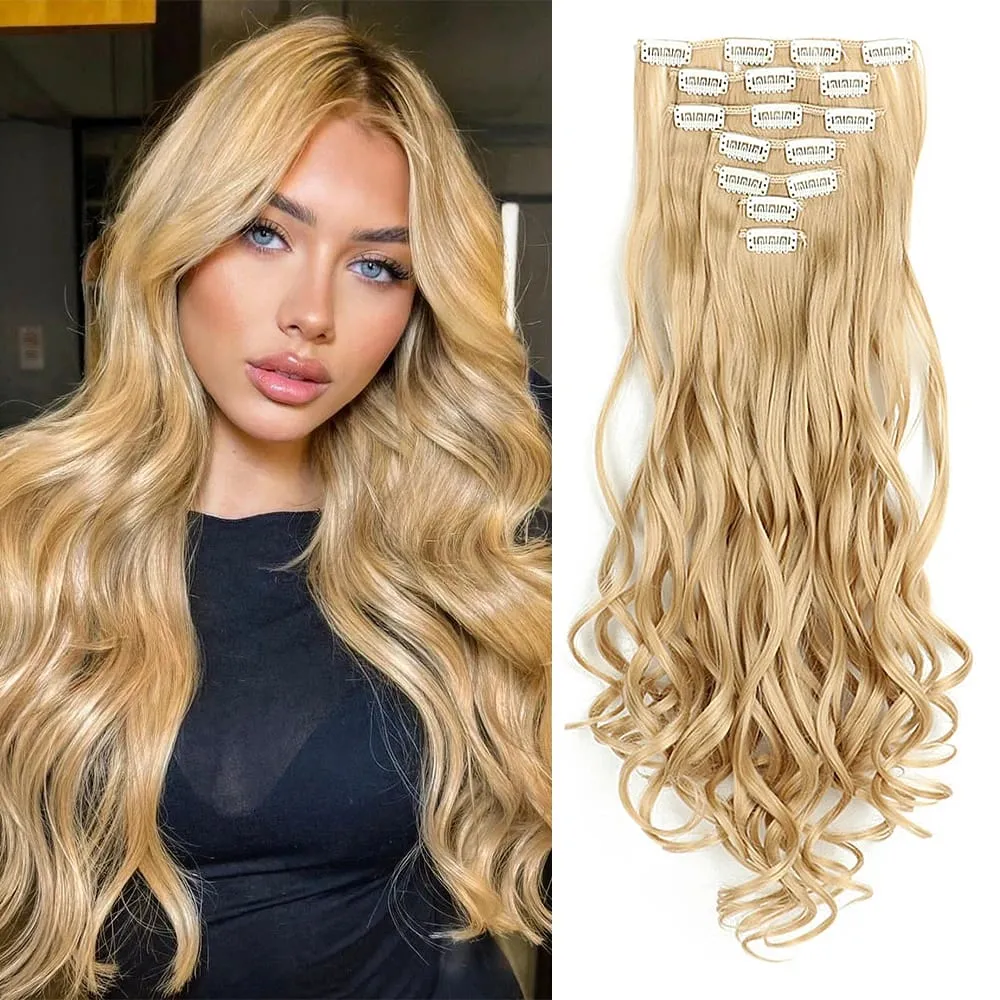 Synthetic Clip in Hair Extensions Purple hairpieces 7pcs/set 22inch Thick Hair for Women Girls Daily Party Cosplay — image 34