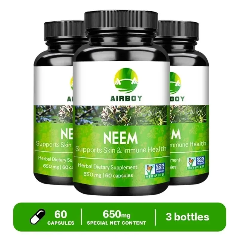 Biologisch neemsupplement - Kruidenacnesupplementen die een heldere huid ondersteunen en detox ondersteunen de gezondheid van het immuunsysteem