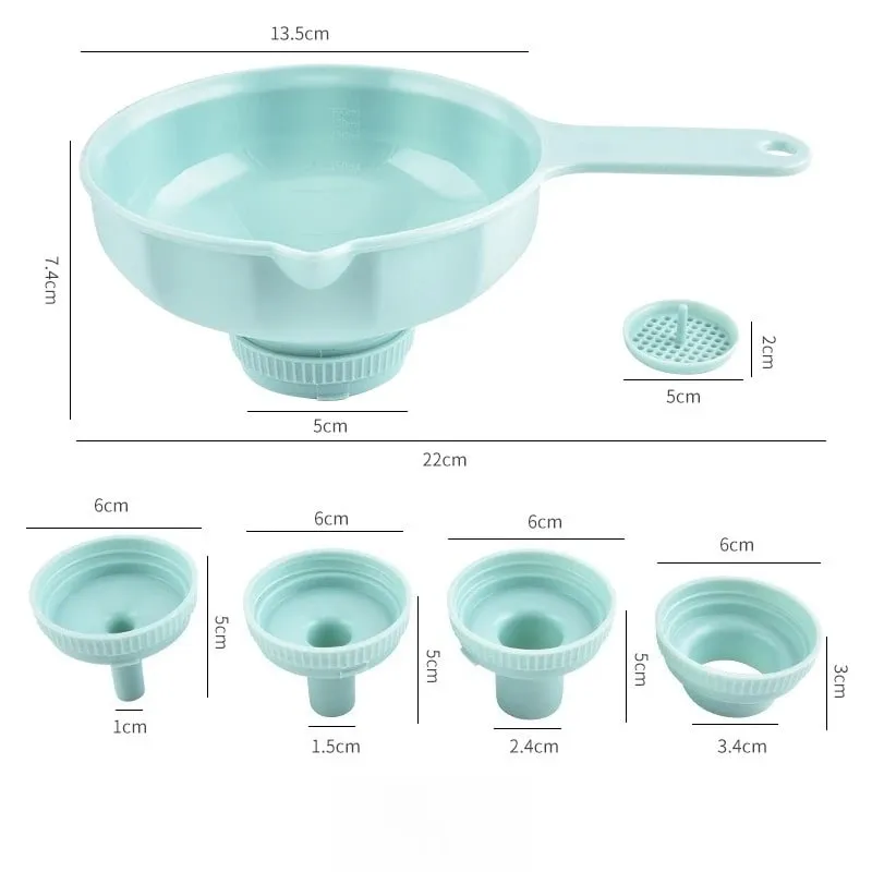 Practical large-diameter funnel Six in one multifunctional plastic funnel Jam making funnel Kitchen supplies and small tools — image 3