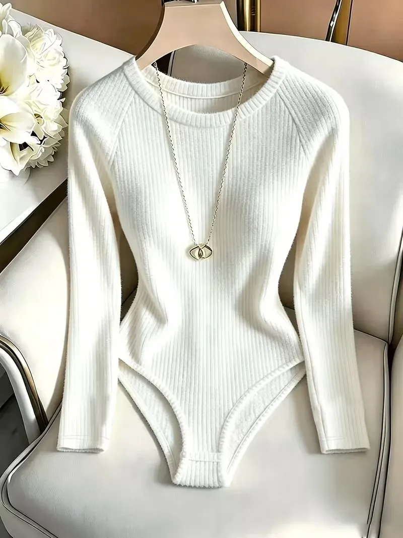 Y2K Ladies Rib Knit Halter Bodysuits 3 Pack Criss Cross Front Hollow Out Contrast Binding Sleeveless Stretchy Skinny Basic Layer — image 7