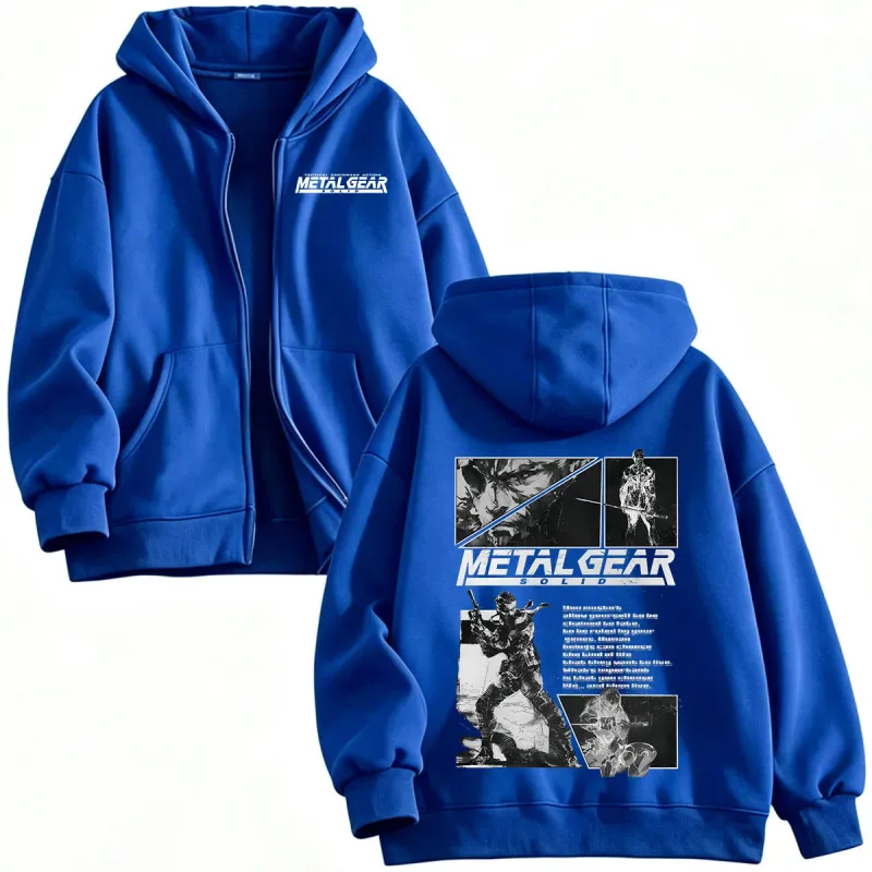MGS1 METAL GEAR SOLID Raiden Solid Snake Zipper Hoodies Men's Women Clothing Fashion Zip Up Hooded Sweatshirts Jackets Coat — image 6