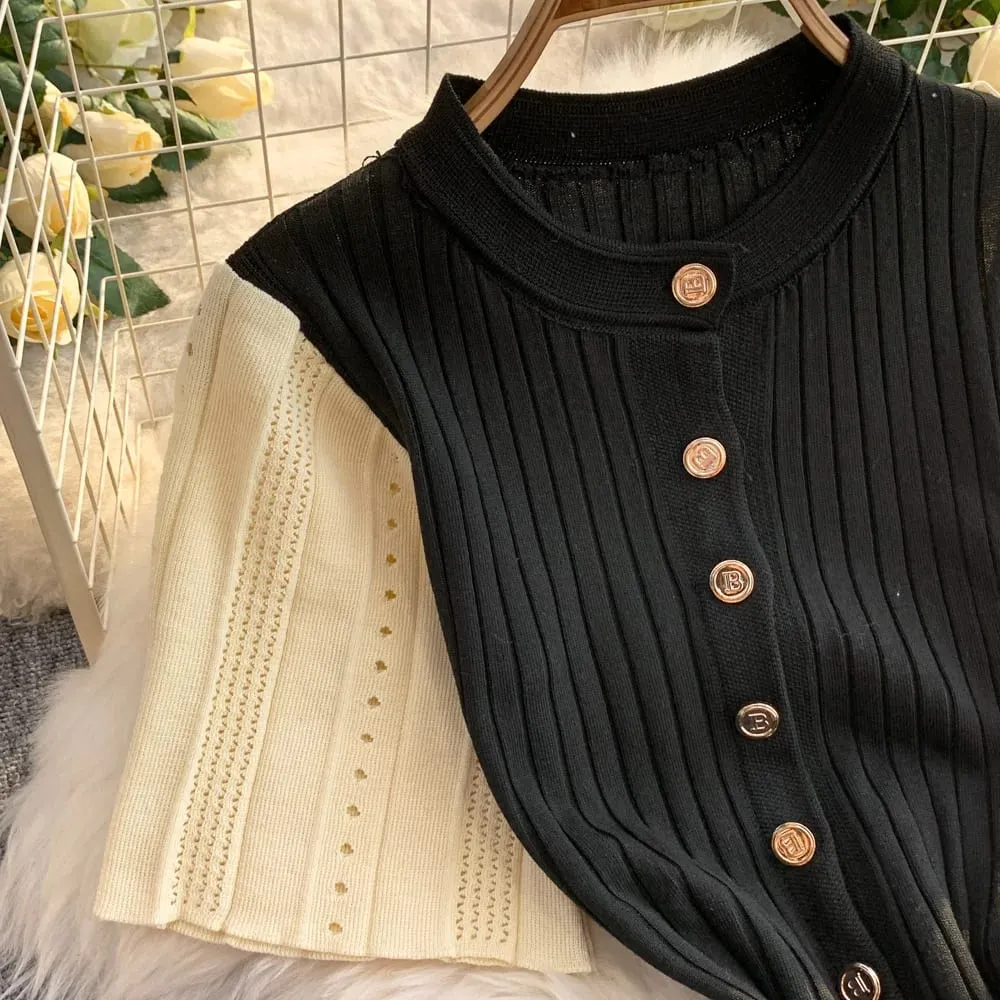YuooMuoo Women Dress 2026 Spring and Summer Elegant Patchwork One-Piece Knitted Maxi Dress Office Lady Slim Waist Sweater Dress — image 3