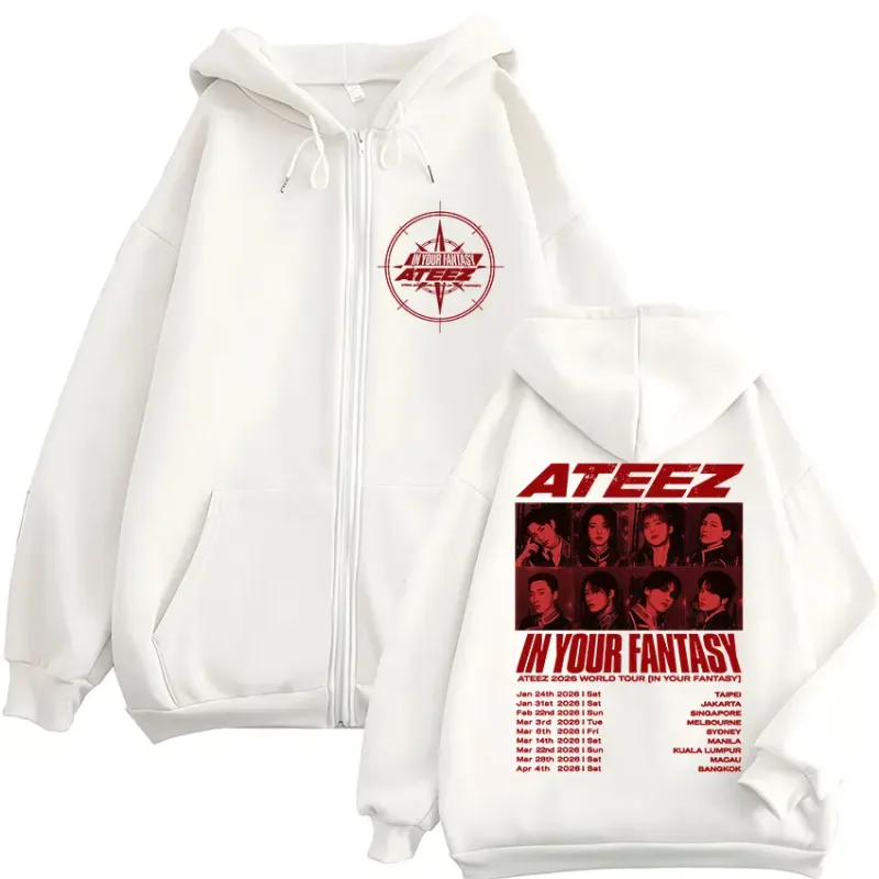 2026 World Tour in Your Fantasy Zipper Hoodies Korean Kpop Men Women Clothing Fashion Zip Up Sweatshirts Jackets Coats