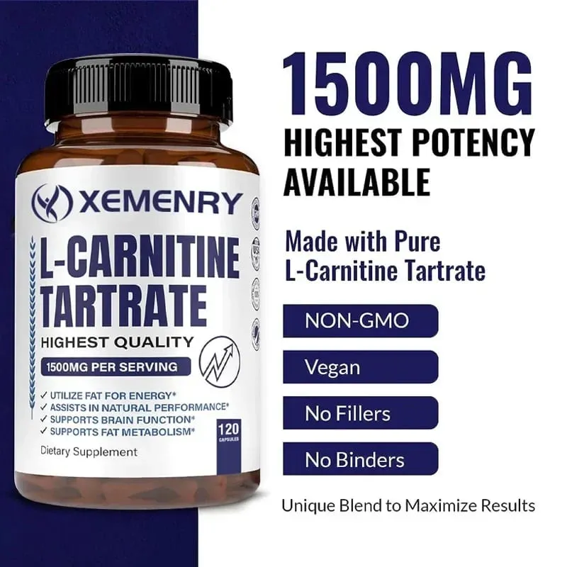 L-カルニチン酒石酸塩プレミアムカプセル 1500 mg - 自然エネルギー生成が代謝をサポート — image 3