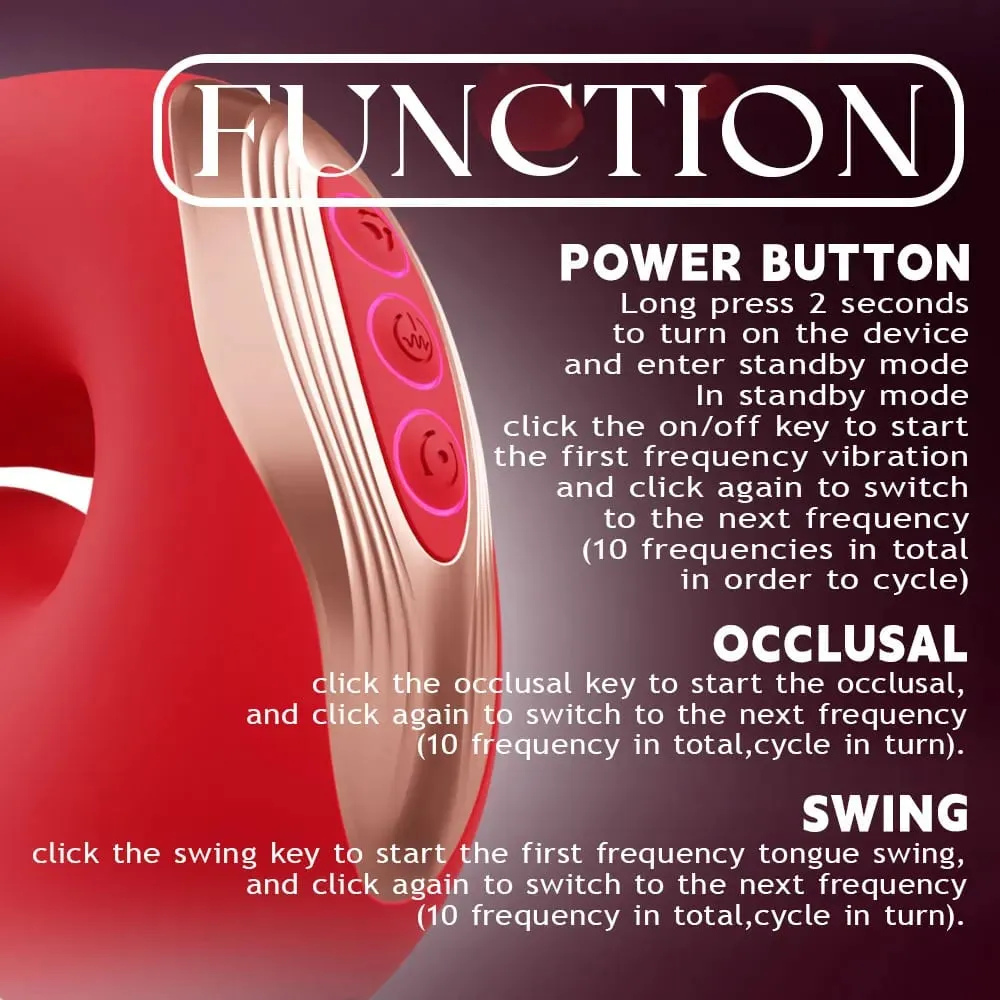 Tongue Vibrator Adult Rose Sex Toys Dildo for Women with 10 Vibrating Swinging G Spot Clit Stimulator Adult Supplies for Female — image 5