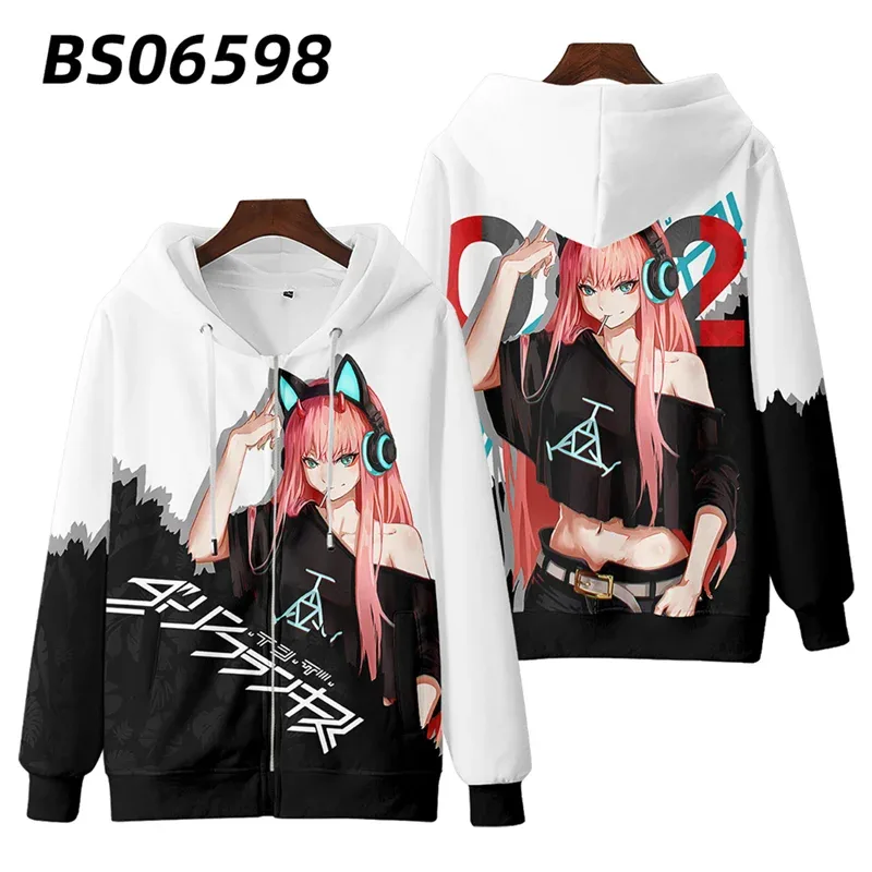 Hot Japan Anime Darling In The Franxx Cosplay Zipper Hoodies 3D Print Men Women Hip Hop Tracksuit Zipper Hoodie Men's Clothing — image 9